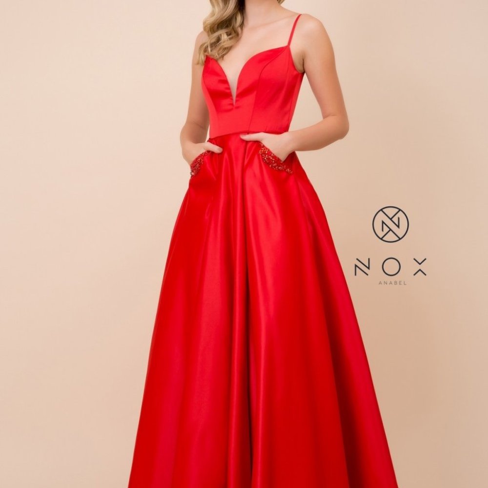 Illusion V-Neck A-Line Shape Prom Dress NXN308